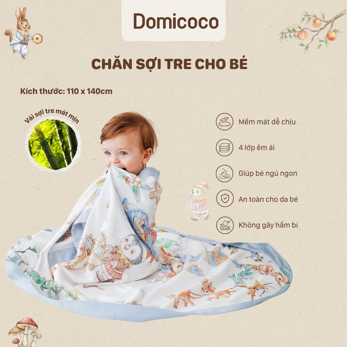 chăn sợi tre domicoco