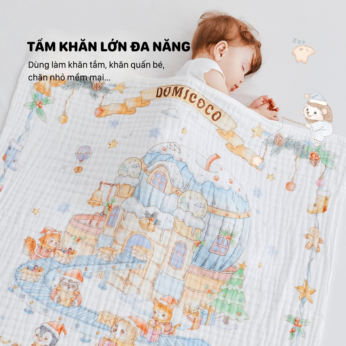 Khăn Tắm Sợi Tre Domicoco (115 x 115cm) - Ảnh 5