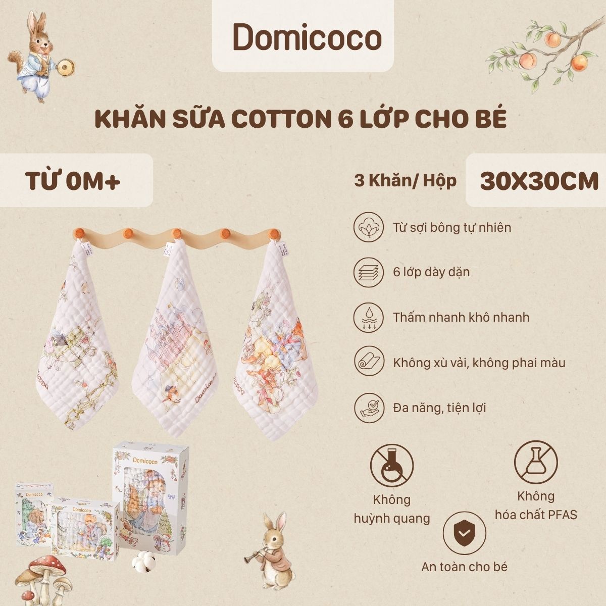 khăn sữa domicoco