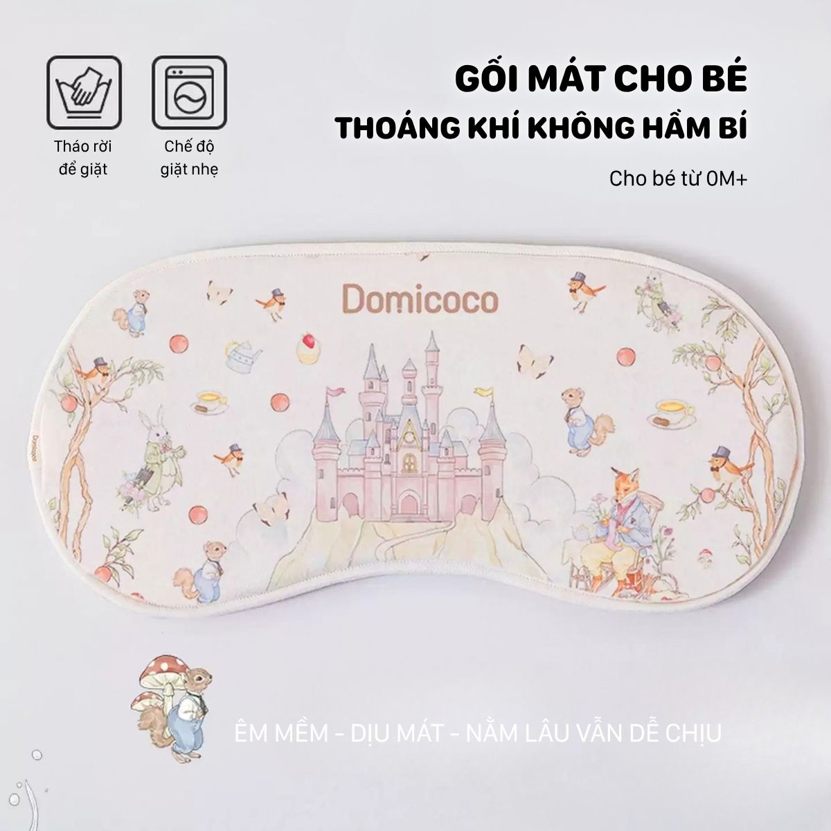Gối Mát Domicoco Cho Bé 50 x 25cm - Ảnh 2